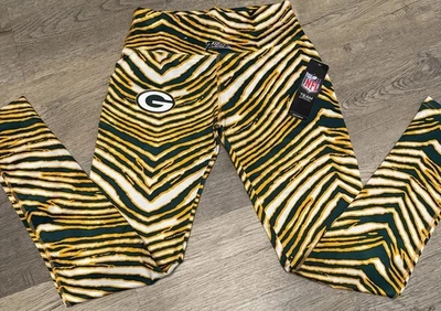 Leggings para mujer Green Bay Packers NFL Majestic Zubaz talla pequeña cabeza de queso Foto 1 de 4