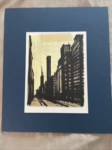 Litografía a color del artista francés Bernard Buffet Nueva York - Imagen 1 de 7