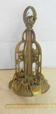 Rare Lightolier Art Deco Five Bulb Chandelier After Sunset Light Fixture !! - Image 1 of 4