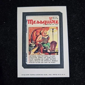 Paquete de paquetes locos Topps White Back 1975 serie 14 pegatina de tarjeta Messquire - Imagen 1 de 2