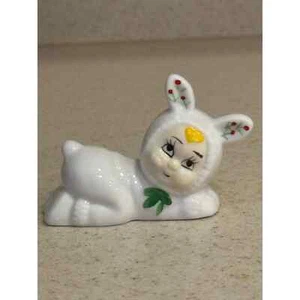 Vintage Baby in Bunny Costume Miniature Figurine Manitou Italy 2.5" x 2" - Picture 1 of 7