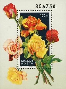 Hungary 2742 Rose Bouquet Flower Plant Nature Zombory Eva 1982 Souvenir Sheet Mi - Picture 1 of 1