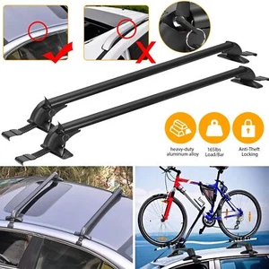 Universal Lockable Aluminium Car Roof Rack Bars No Rail Anti Theft Carrier,105CM - Picture 1 of 16