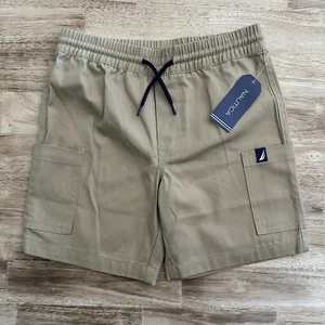 Nautica Cargo Pull On Shorts Drawstring Boys Size L (6) Khaki - Picture 1 of 5