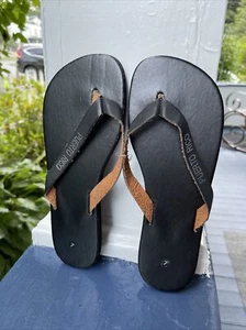 Puerto Rico Women Black Flip Flops Size 9 - Picture 1 of 6