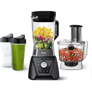 Oster Blender & Food Processor Combo, 1200W, Includes Jar, Bowl, 2 Cups, Grey - Picture 1 of 6