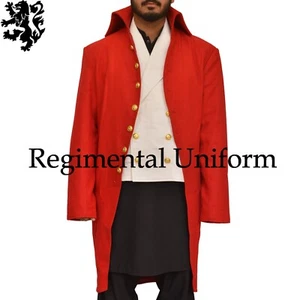 18th Century Frockcoat Regency Frockcoat Men Red Wool Historical Frockcoat Sale - Picture 1 of 5