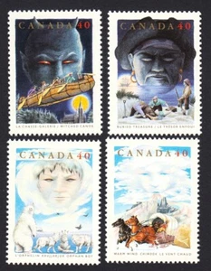 WITCHED CANOE * ORPHAN BOY * CHINOOK = Canada 1991 #1334-1337 MNH SET of 4 - Bild 1 von 1