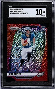 2024 Panini Prizm Will Shipley Red Shimmer ROOKIE /35 SGC 10 - Picture 1 of 2