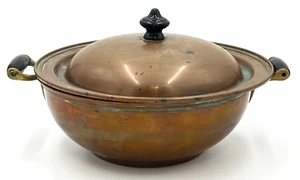 Antiguo JOS. Olla de cobre puro HEINRICHS con tapa 8-1/2" x 3-3 - Buen estado. - Imagen 1 de 12