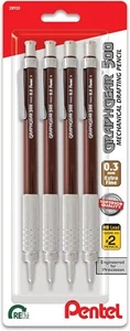 Pentel GraphGear 500 Mechanical Drafting Pencil, 0.3mm, Brown Barrel, Pack of 4 - Picture 1 of 6
