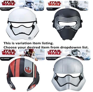 Star Wars Assorted Last Jedi First Order Face Mask Stormtrooper Kylo Ren Poe Fun - Picture 1 of 9