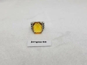 David Yurman Wheaton 16x12mm Citrine & Pave Diamonds Ring size 7 - Picture 1 of 8