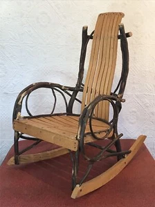 Amish Adirondack Style Oak And Bent Hickory Rocker CHILD'S - Picture 1 of 9