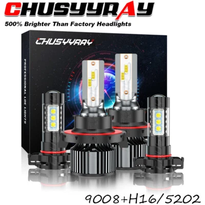 Kit de faros LED de haz alto/bajo para Ram Dakota 2011 4x 9008+H16 6500K Foto 1 de 4