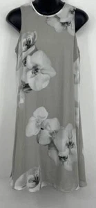 Calvin Klein Womens Shift Dress Size 4 NEW Floral Gray Sleeveless Round Neck - Picture 1 of 7