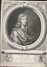 Michael Vandergucht (1660-1725) Engraving of English Poet John Philips c. 1709