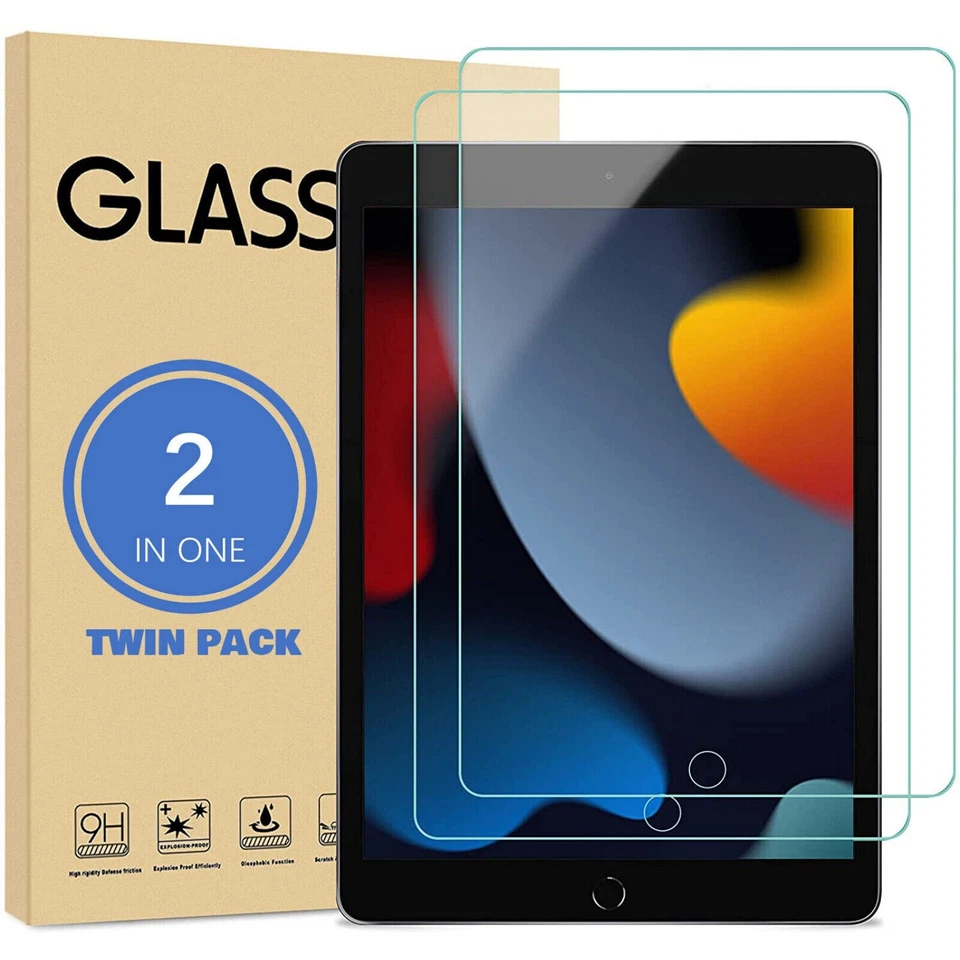 2X Tempered Glass Screen Protector For Apple iPad 10th 9th 8th 7th 6th Gen Air 5 - Image 1 of 4
