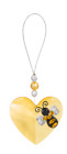 Ganz Crystal Expressions Acrylic Yellow Heart w/BEE Suncatcher +Card "Sweet BEE"