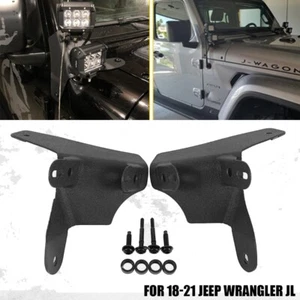 For 18-21 Jeep Wrangler JL Pair A-Pillar Dual Cube Led Light Pods Mount Bracket - Picture 1 of 12