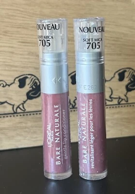 Lot Of  2  L'Oreal Bare Naturale Natural Lip Conditioning Gloss ~705 Soft Mica - Image 1 of 2