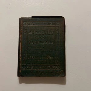 1920s Mini Green Leather Bound Book: Speeches And Addresses- Abraham Lincoln - Picture 1 of 2