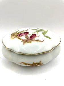 Vintage Schmidt ST Catarina Porzellan Deckel Schmuck Schale Schmuckkästchen Floral Brasilien - Bild 1 von 9