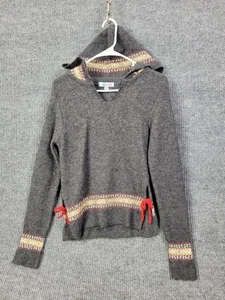 Vtg Urban Outfitter BDG Womens Sweater Small Wool Gray Hood Embroidered Pullover - Picture 1 of 18