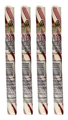 King Leo Giant Peppermint Sticks, 3.5 Ounces, RARE, 4 Pack (4 Sticks Total)