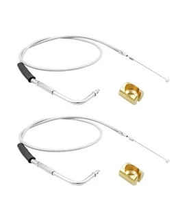 Juego de cables de acelerador y ralentí de acero inoxidable de 42" 56579-02A para Harley Davidson  - Imagen 1 de 10