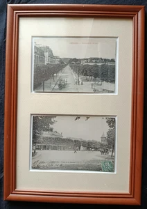 CHELLES (77) – Lot de 2 CPA début 1900 sous Cadre bois  – Gare & Boulevard - Picture 1 of 8