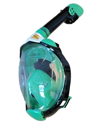 Full Face Snorkel Mask w/ Dry Top System Foldable BRAND NEW Snorkle Green/Blk - Image 1 of 4