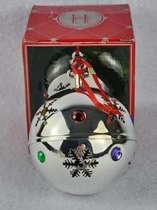 Home For The Holidays Rotating Musical ornament Silver-Plated Plays Silent Night - Picture 1 of 10