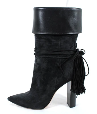 SAINT LAURENT Negro Gamuza y Cuero Borlas Tacones TANGER 37.5 Foto 1 de 4