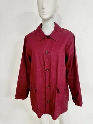 Eskandar Bergdorf Goodman Wine  Linen Oversized Jacket W Pockets England 1 Sz - Image 1 of 4