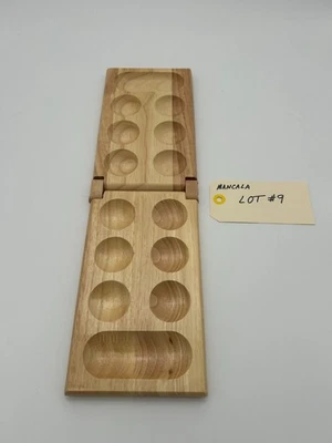 MANCALA BOARD - FOLDING - SOLID WOOD - BOARD ONLY - PREOWNED - LOT#9 - Image 1 of 4