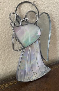 Stained Glass Angel With Harp Suncatcher Christmas Decor  Window Art - Picture 1 of 7