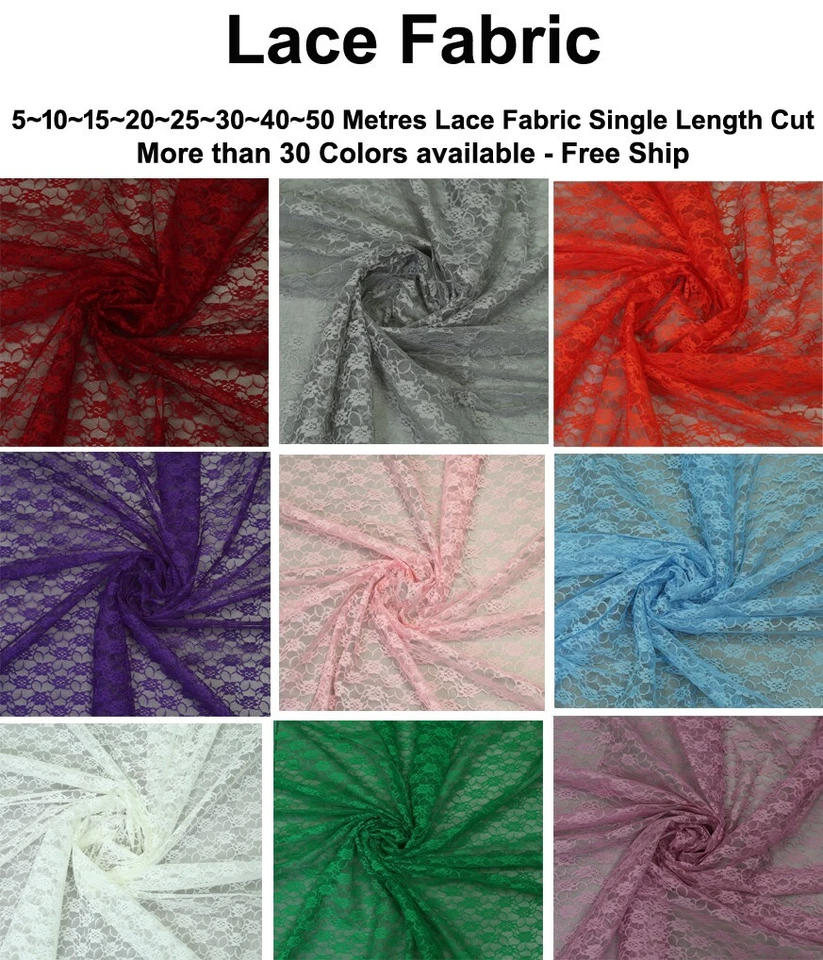 Lace Fabric By Yard 56" Wide floral pattern Sewing Craft DIY Wedding Party Decor - Image 1 of 1