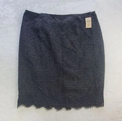 Coldwater Creek $110 Women’s 18 Black Sparkle Skirt with Textured Pattern - Image 1 of 4