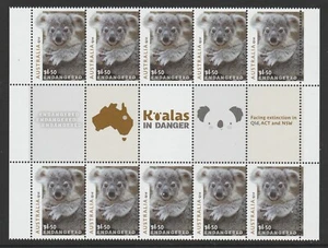 AUSTRALIA 2024 KOALAS EN PELIGRO Ilustrado Qld TIRA DE CANAL DE 10 ESTAMPILLAS MNH - Imagen 1 de 1