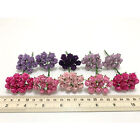 1.5 cm Pink Shade Mixed Paper Flower Open Roses Wedding headpiece Craft R8