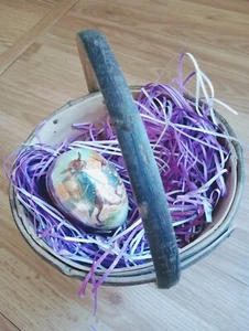 4.5" Vtg German Paper Mache Easter Egg Container - Picture 1 of 1