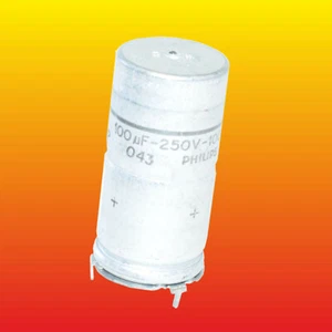 100uF 250V PHILIPS LOT OF 2 ELECTROLYTIC CAPACITOR 043 SERIES - Picture 1 of 3