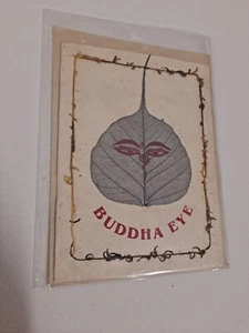 Foglia grigia occhio di Buddha biglietto di carta fatto a mano - Foto 1 di 2