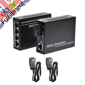 Gigabit Ethernet Media Converter Single Mode Port 4 RJ45 And 1 SC Transceiver k - Picture 1 of 9