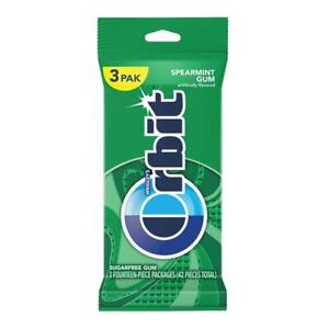 ORBIT Spearmint Sugarless Chewing Gum, 3 Packs of 42 Count (Pack 1) 