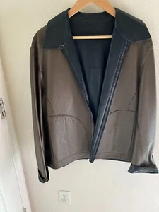 SALVATORE FERRAGAMO-SIZE MEDIUM BROWN/BLACK REVERSABLE LEATHER JACKET FOR MEN - Picture 1 of 4