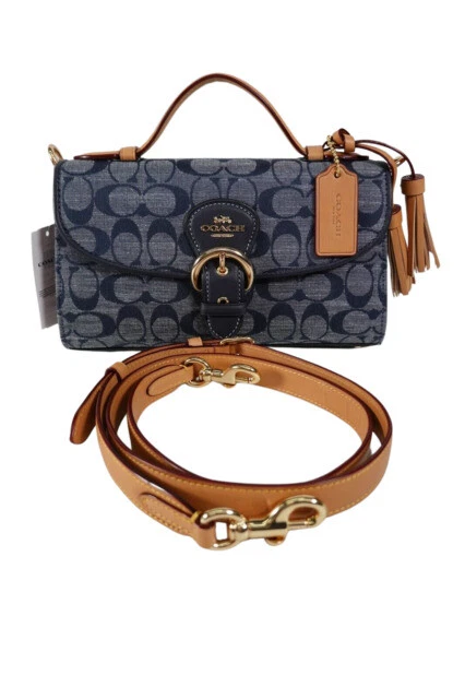 Coach Kleo C8513 Top Handle Bag In Signature Chambray Denim