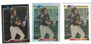 LOT 2020 Bowman Heritage Grant Little  Refractor 142/199 Padres + Chrome + Base  - Picture 1 of 1