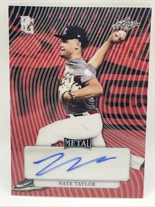 2023 Hoja Metal Perfect Game Wave Rojo Nate Taylor 3/5 Refractor Automático - Imagen 1 de 2